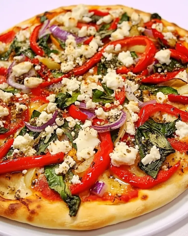 Homemade Bell Pepper, Red Onion, and Goat Cheese Pizza photo