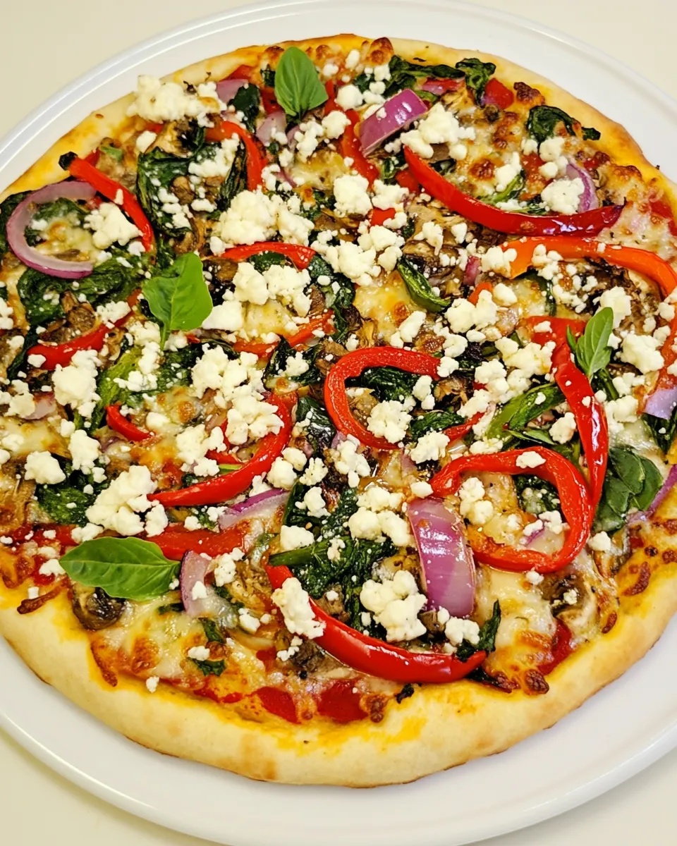 Easy Bell Pepper, Red Onion, and Goat Cheese Pizza recipe photo