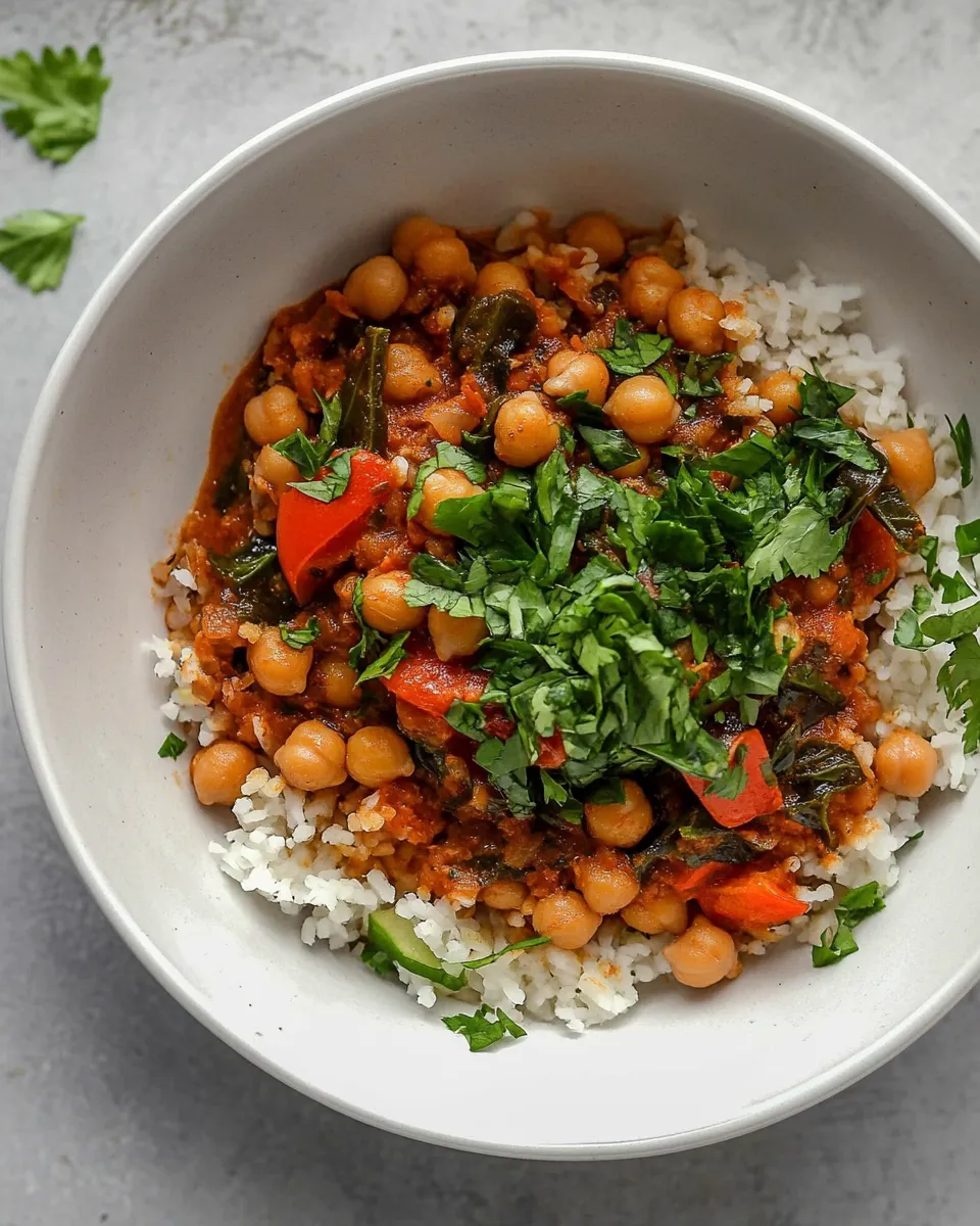 Quick Berbere Chickpeas and Chard dish photo