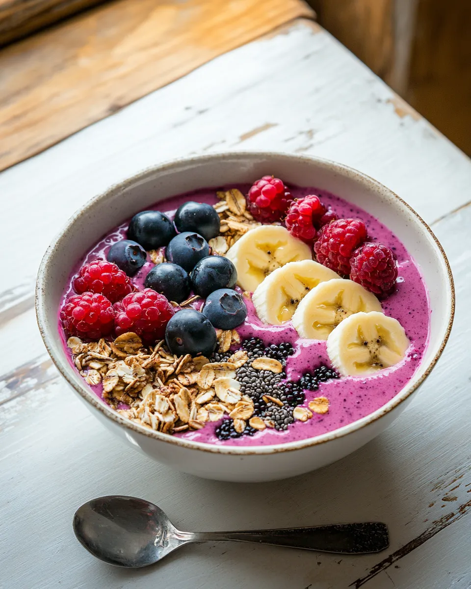 Quick Berry smoothie bowl with banana recipe photo