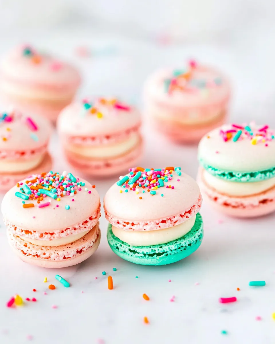 Classic Birthday Cake Macarons image