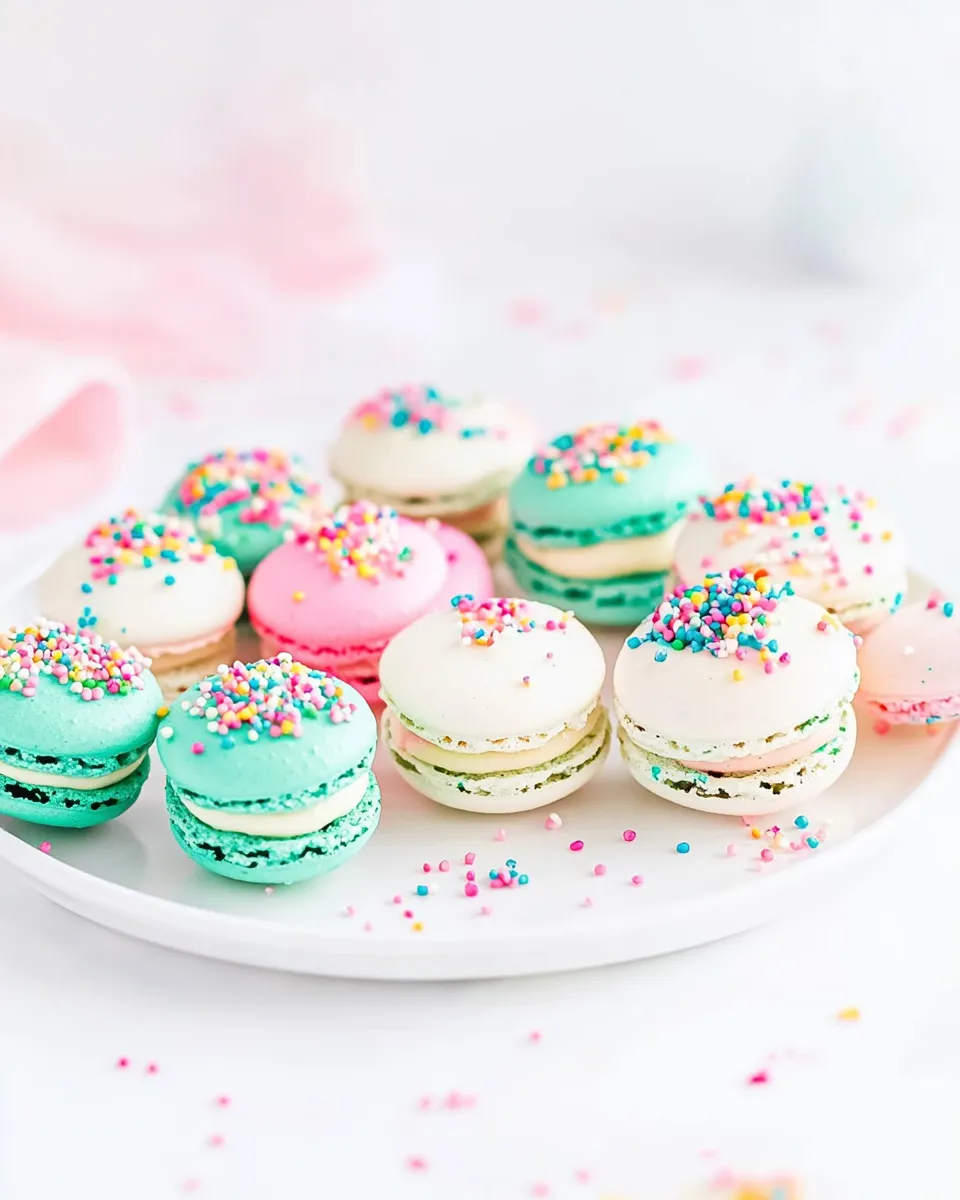 Easy Birthday Cake Macarons recipe photo