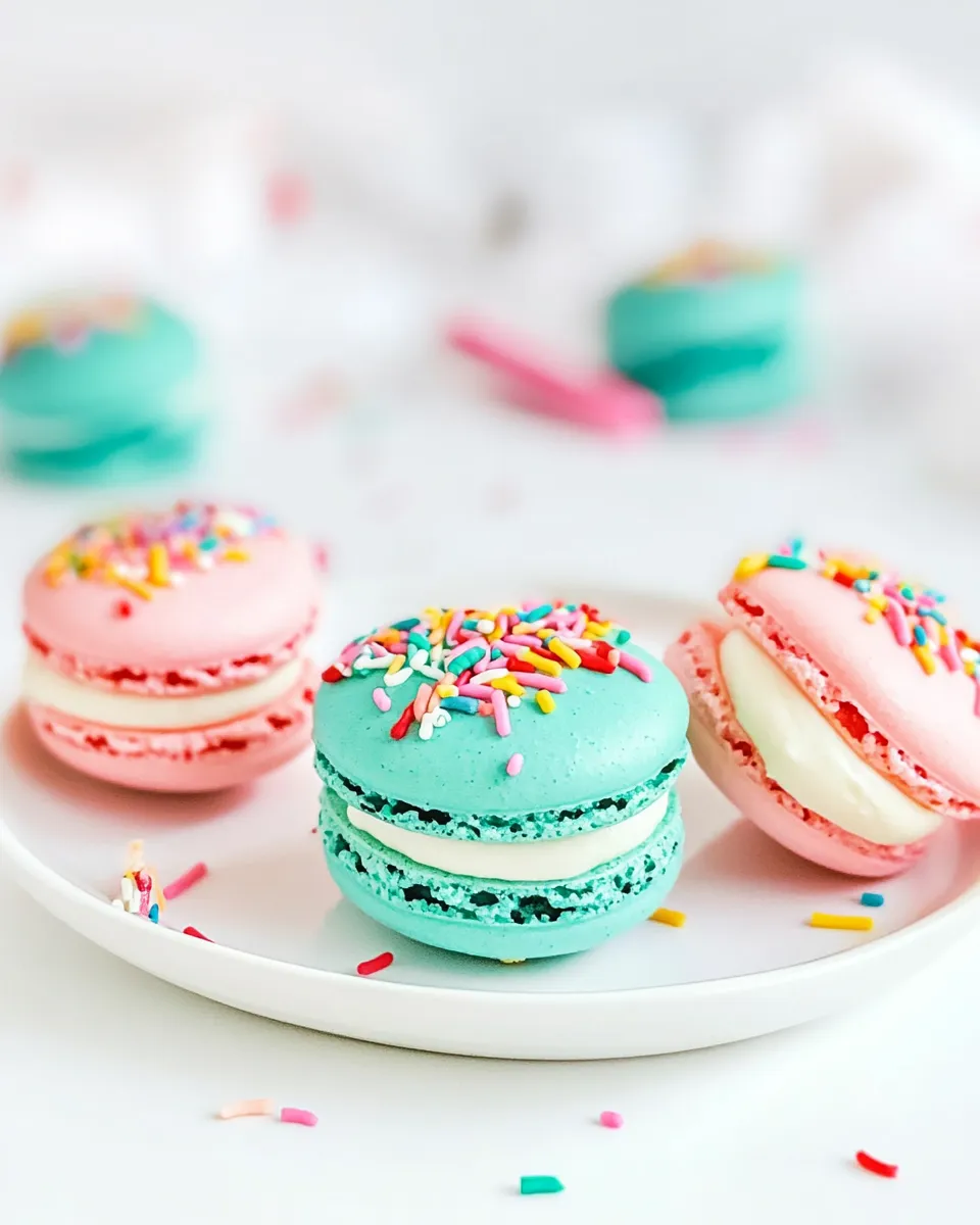 Delicious Birthday Cake Macarons shot