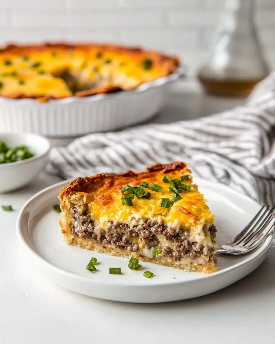 Quick Bisquick Impossible Cheeseburger Pie shot