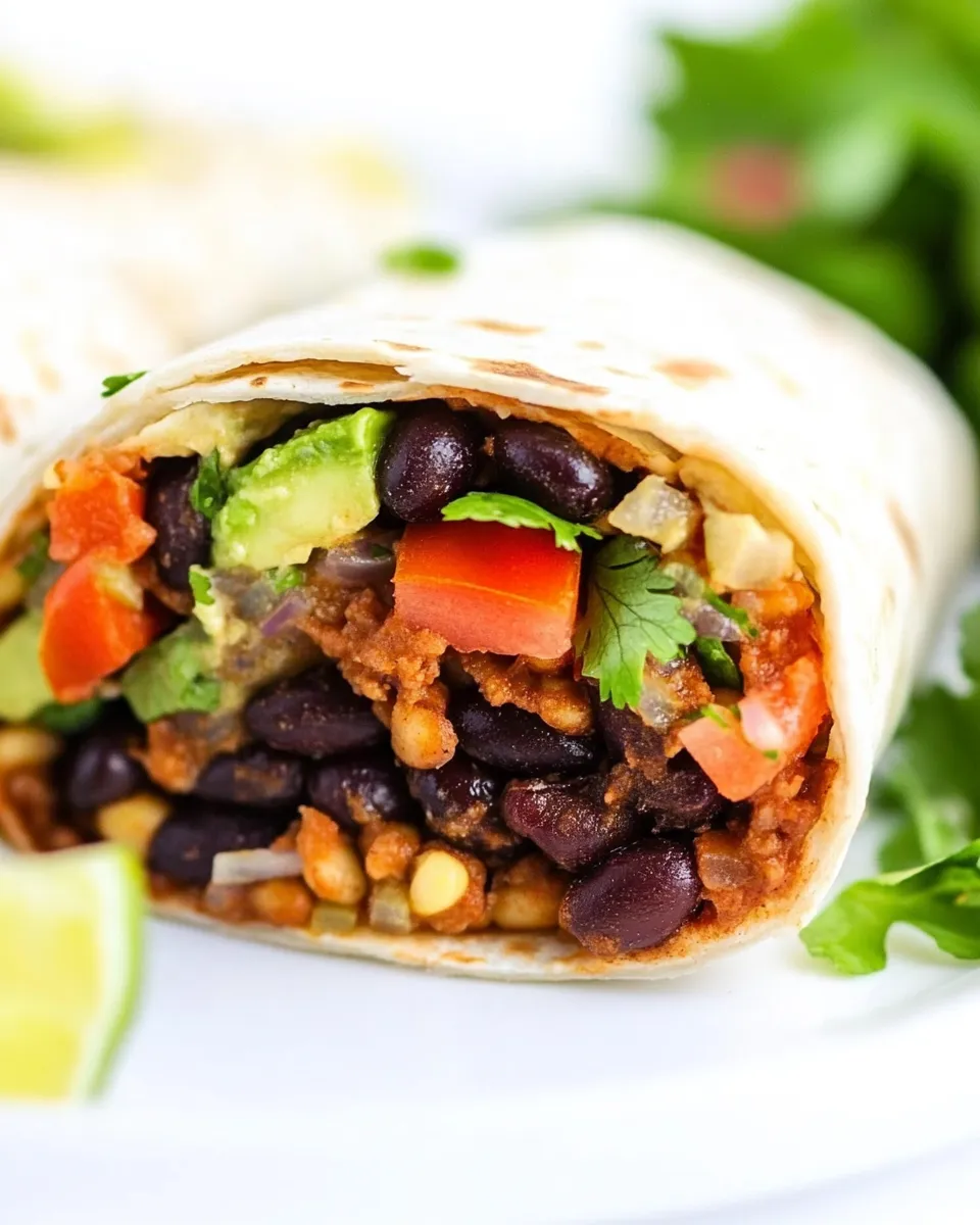 Delicious Black Bean Burrito (Vegan!) image