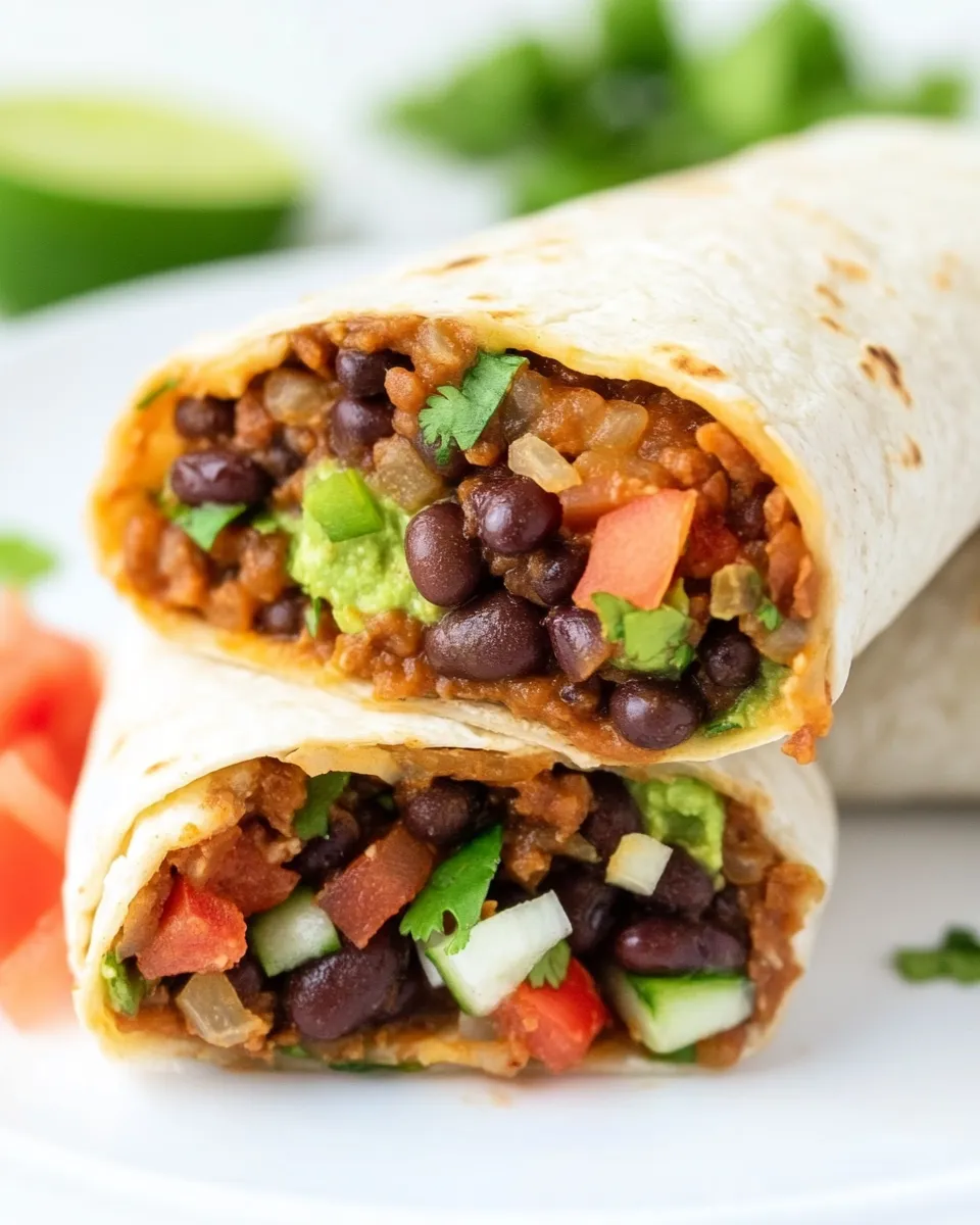 Homemade Black Bean Burrito (Vegan!) recipe photo