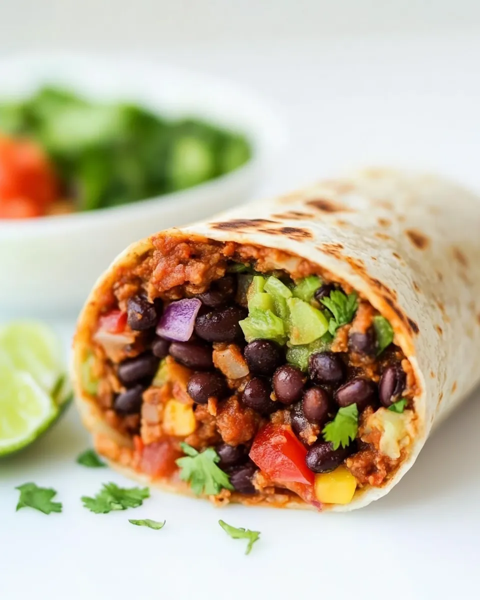 Healthy Black Bean Burrito (Vegan!) shot