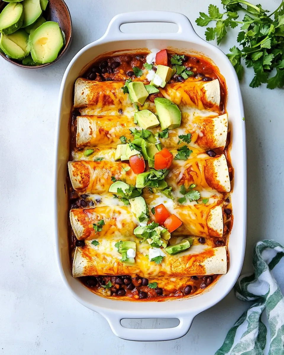 Delicious Black Bean Enchiladas shot