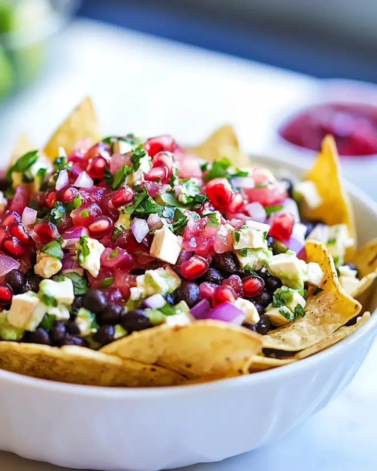 Homemade Black Bean Nachos with Pomegranate Salsa photo