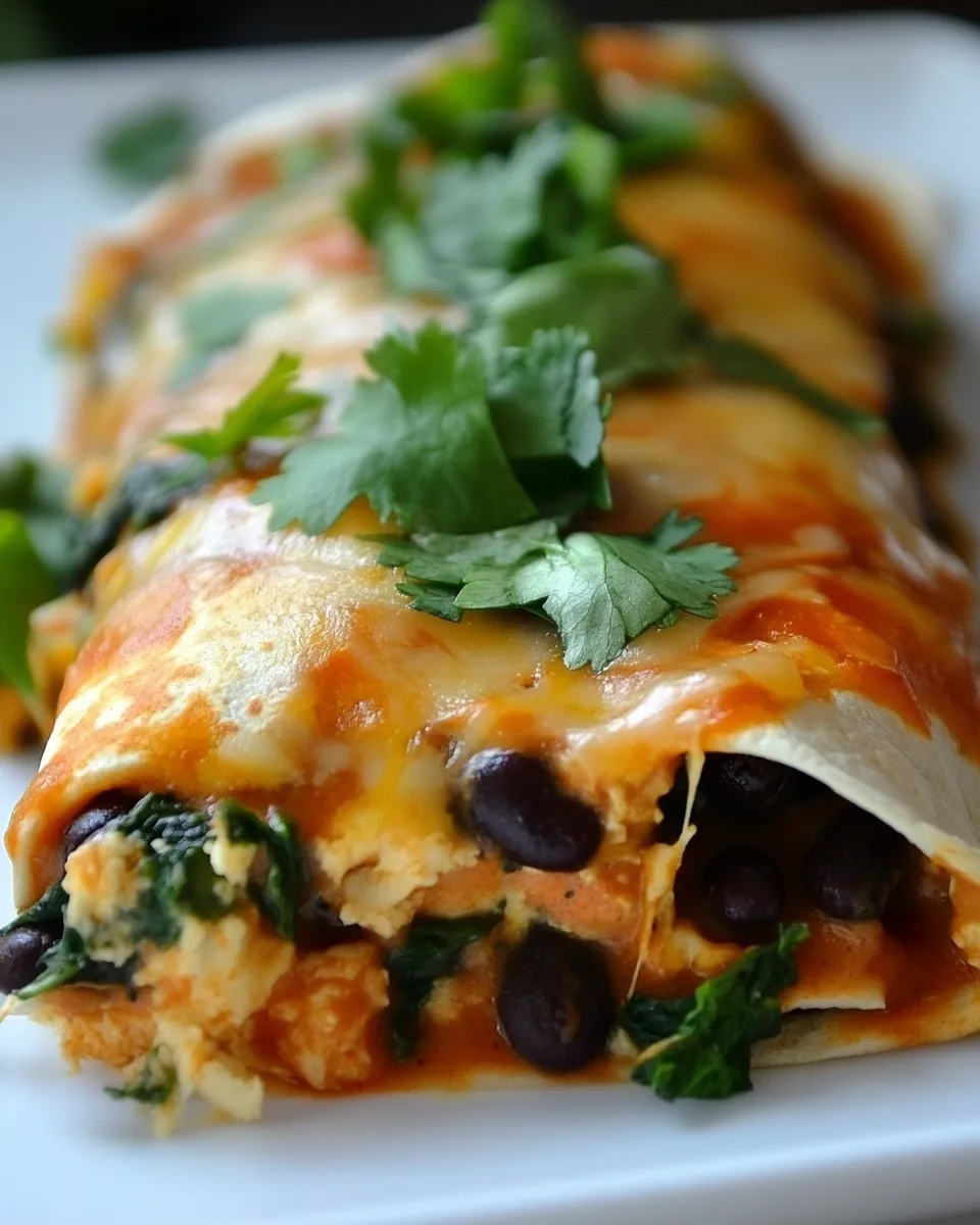 Homemade Black Bean Spinach Enchiladas photo