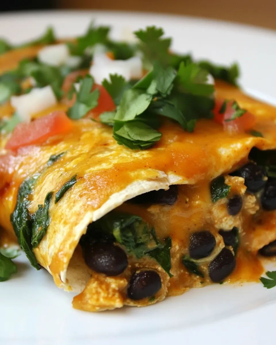 Easy Black Bean Spinach Enchiladas recipe photo