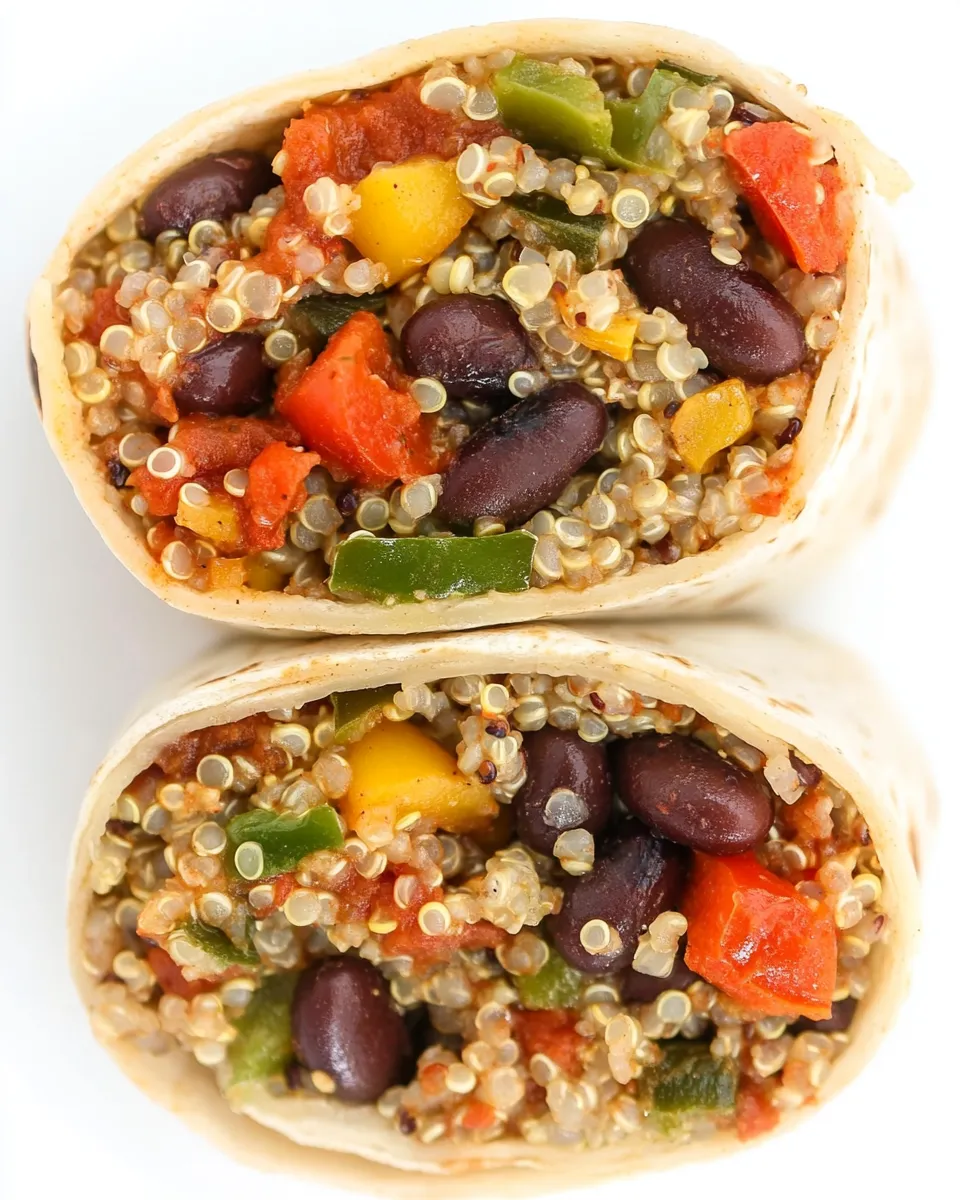 Easy Black Bean & Quinoa Fajita Burrito photo