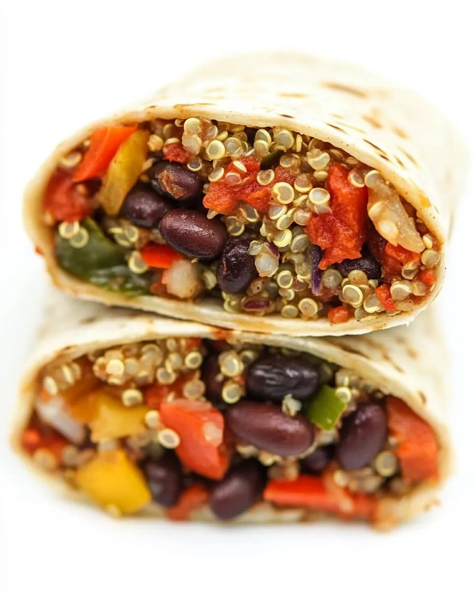 Delicious Black Bean & Quinoa Fajita Burrito recipe photo