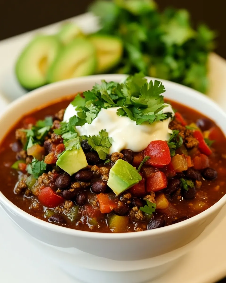 Classic Black Bean and Beef Chili image