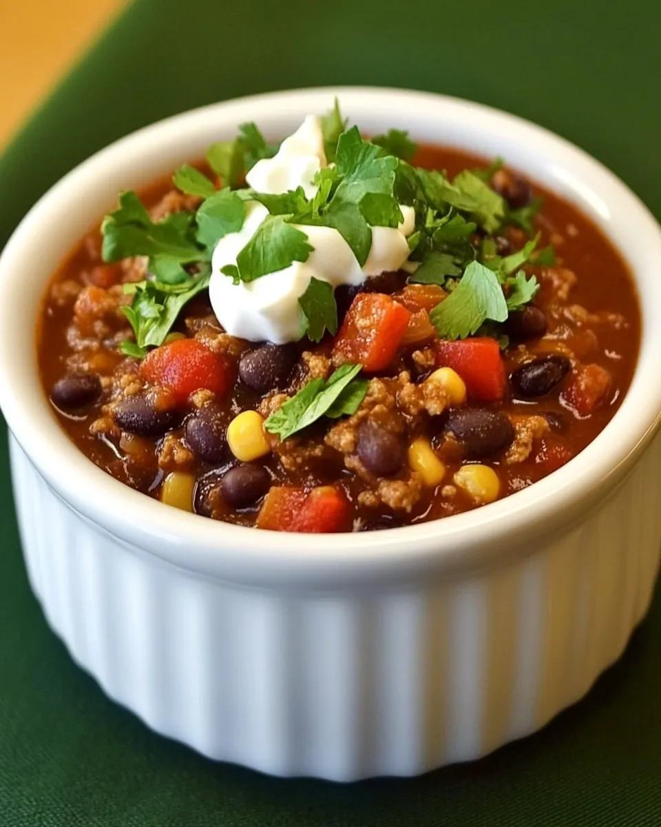 Easy Black Bean and Beef Chili recipe photo