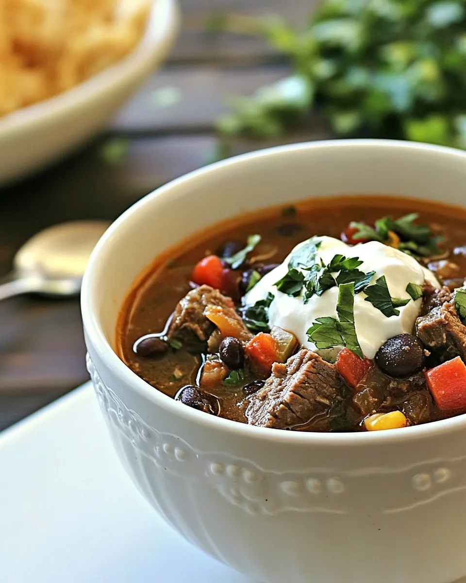 Delicious Black Bean and Steak Soup Recipe dish photo