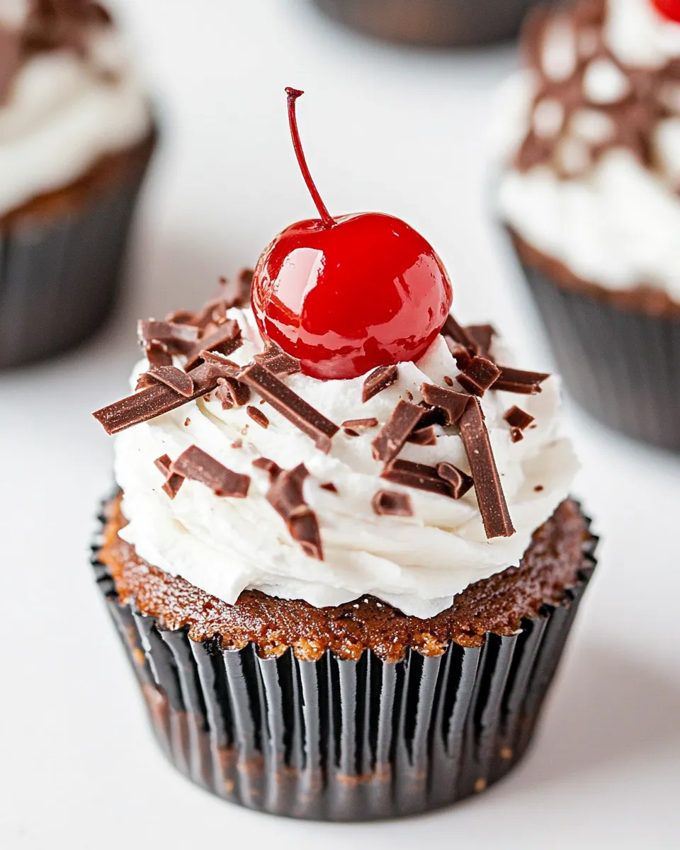 Delicious Black Forest Mini Cheesecakes shot