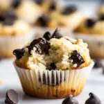 Homemade Black Walnut Chocolate Chip Keto Low-Carb Muffins With Almond Flour photo