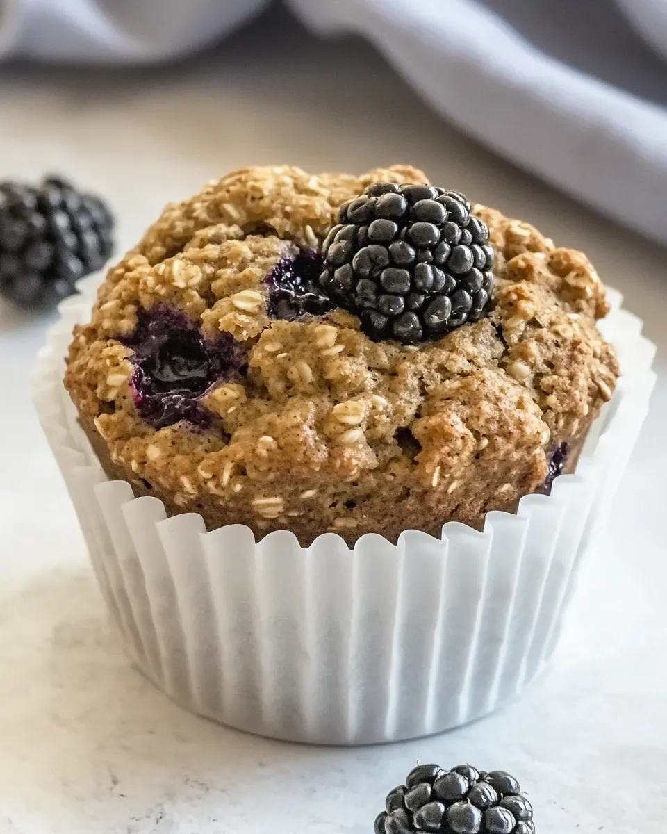Delicious Blackberry Bran Muffins shot