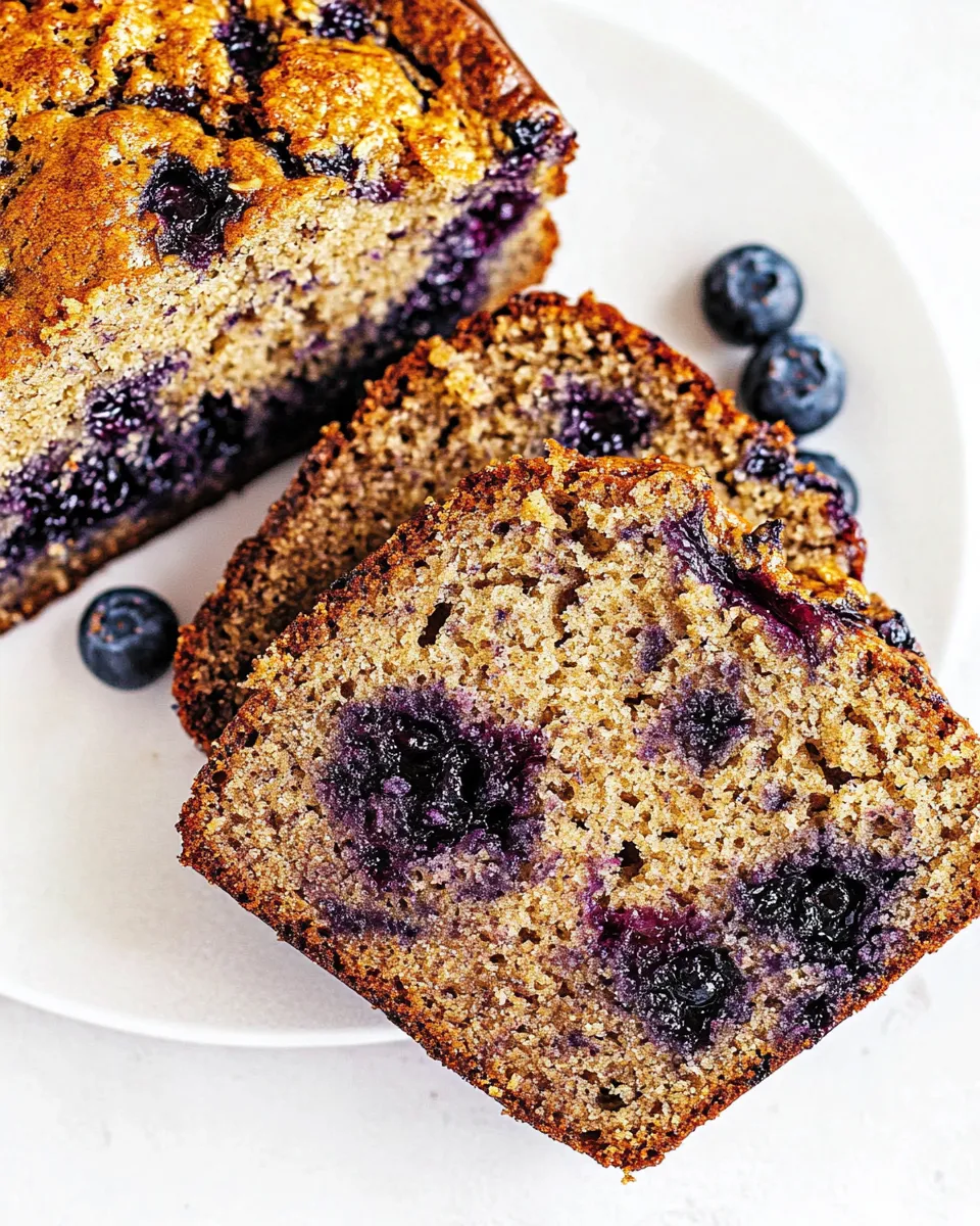 Delicious Blueberry Banana Bread shot