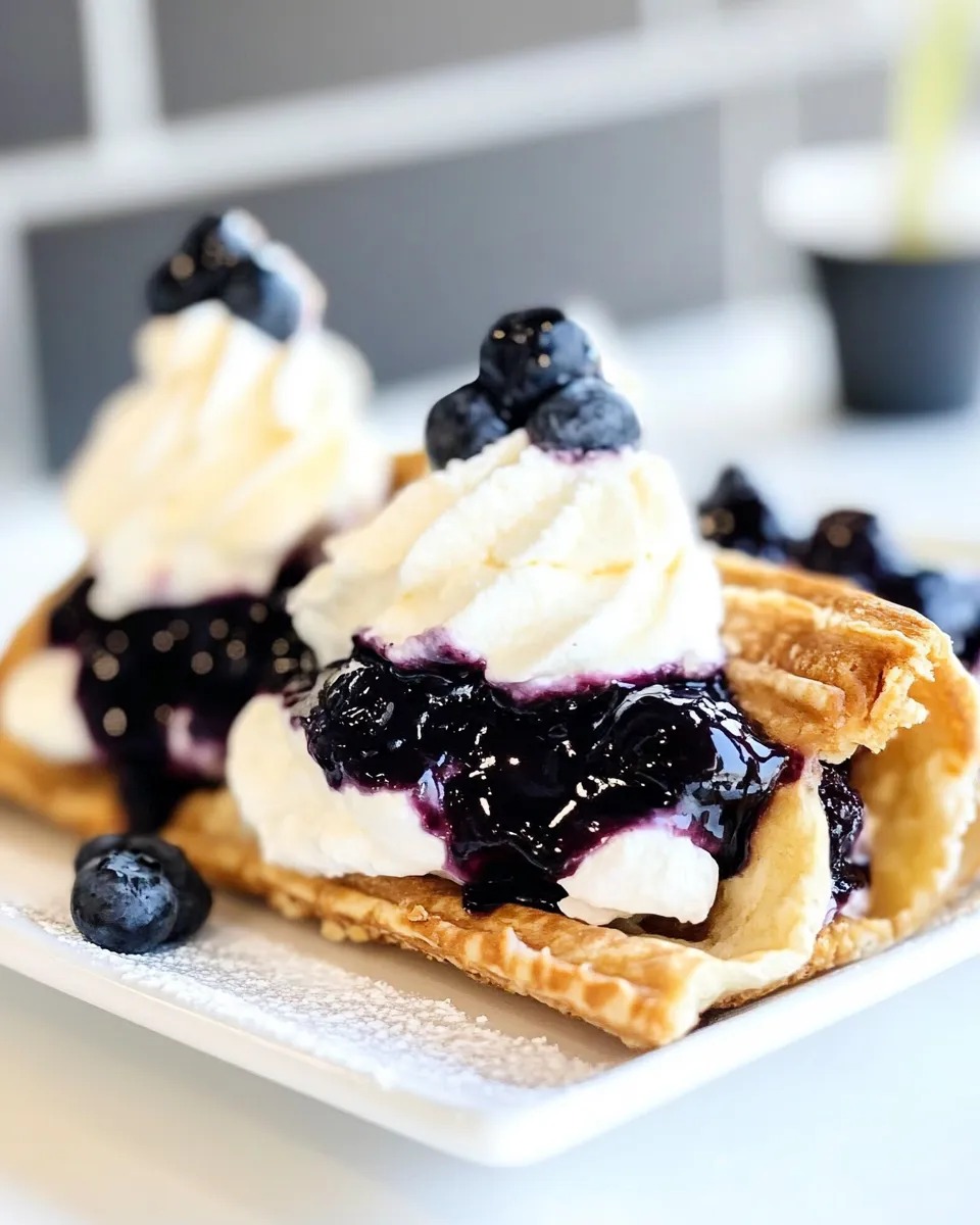 Easy Blueberry Cheesecake Tacos food shot