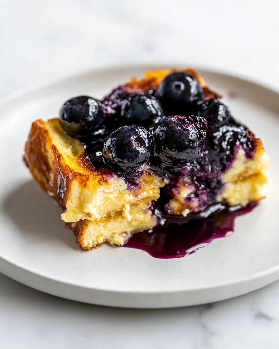 Homemade Blueberry Cream Cheese French Toast Bake recipe photo