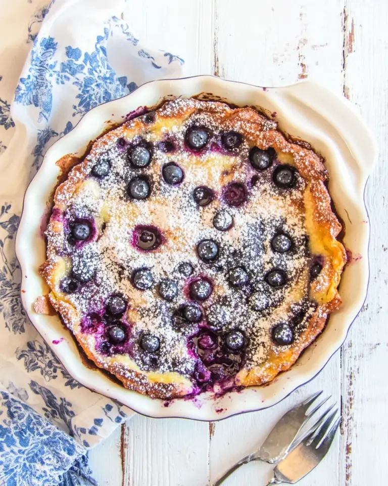 Homemade Blueberry Dutch Baby Pancake photo