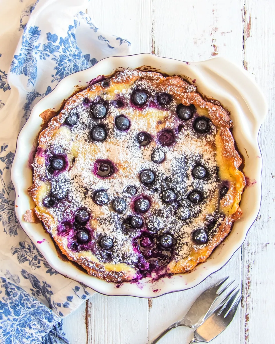 Homemade Blueberry Dutch Baby Pancake photo