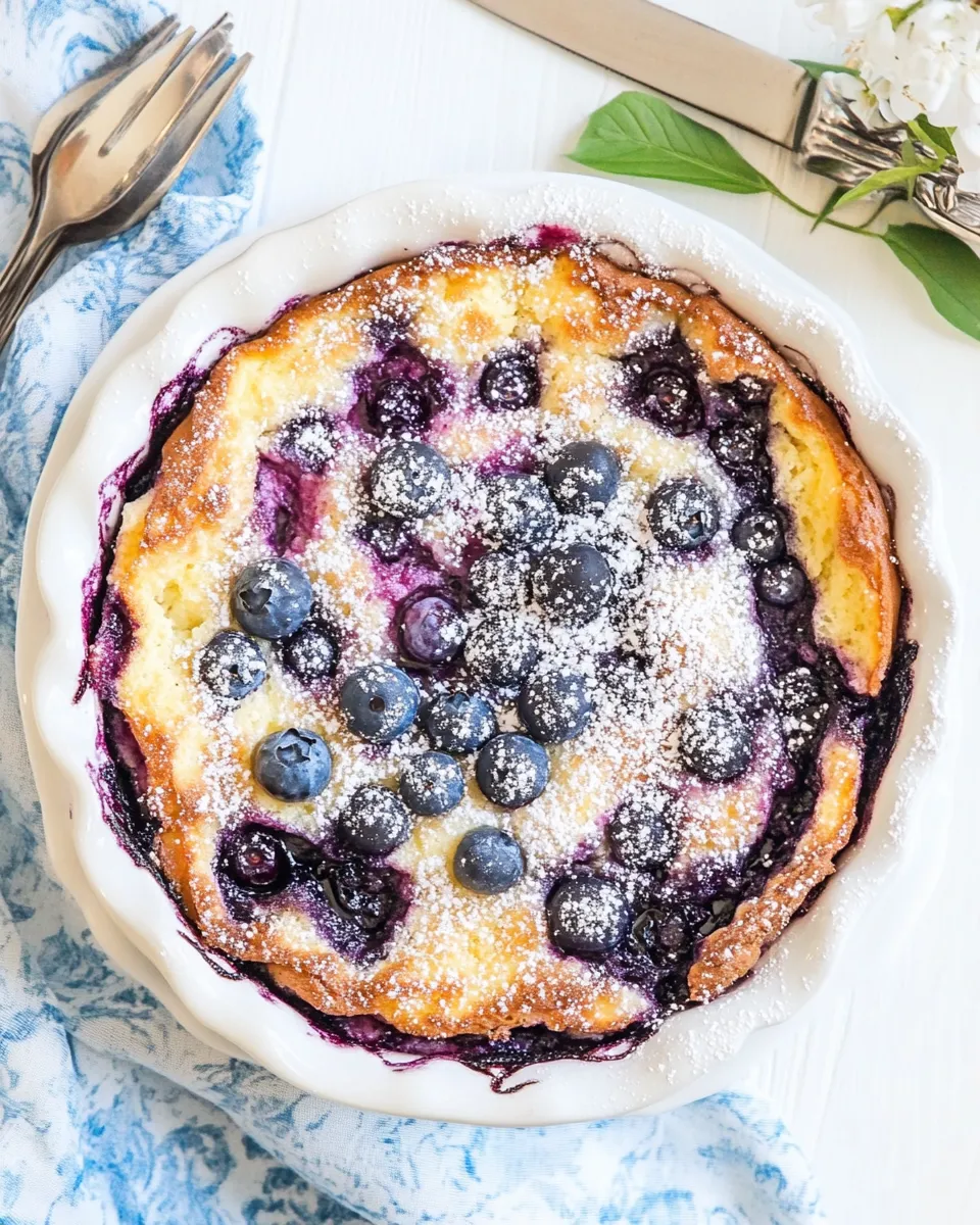 Delicious Blueberry Dutch Baby Pancake shot