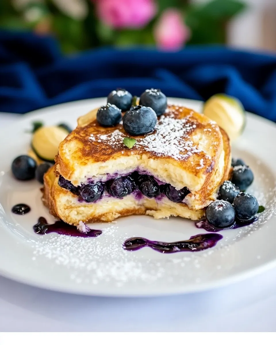 Delicious Blueberry Stuffed French Toast shot