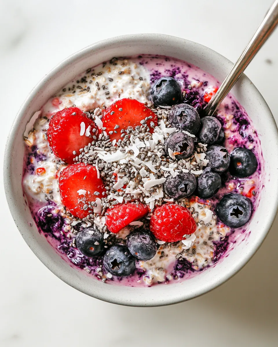 Healthy Blueberry & Coconut Bircher Muesli recipe photo