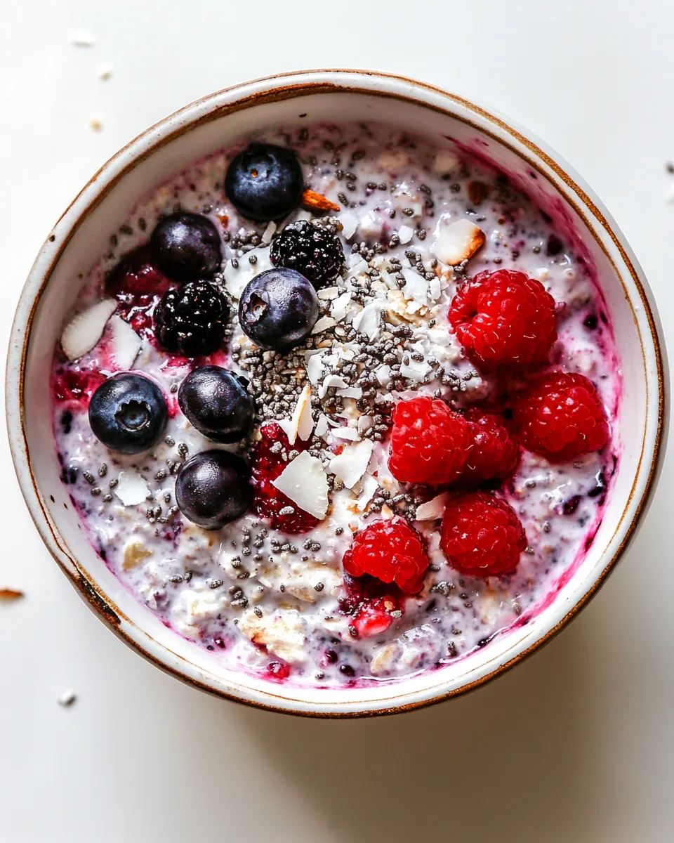 Easy Blueberry & Coconut Bircher Muesli shot