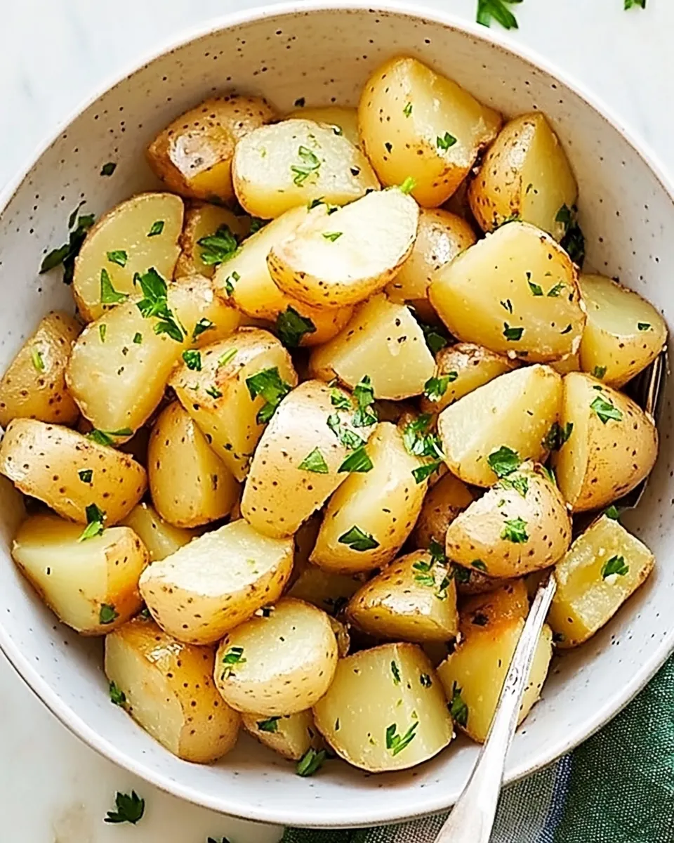 Delicious Boiled Potatoes with Parsley shot