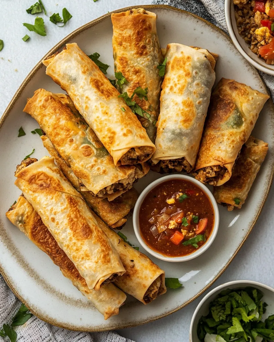 Delicious Breakfast Egg Rolls shot