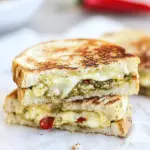 Homemade Brie, Pesto, and Sweet Pepper Grilled Cheese photo