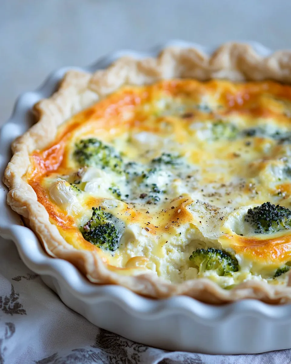 Delicious Broccoli Garlic Quiche shot