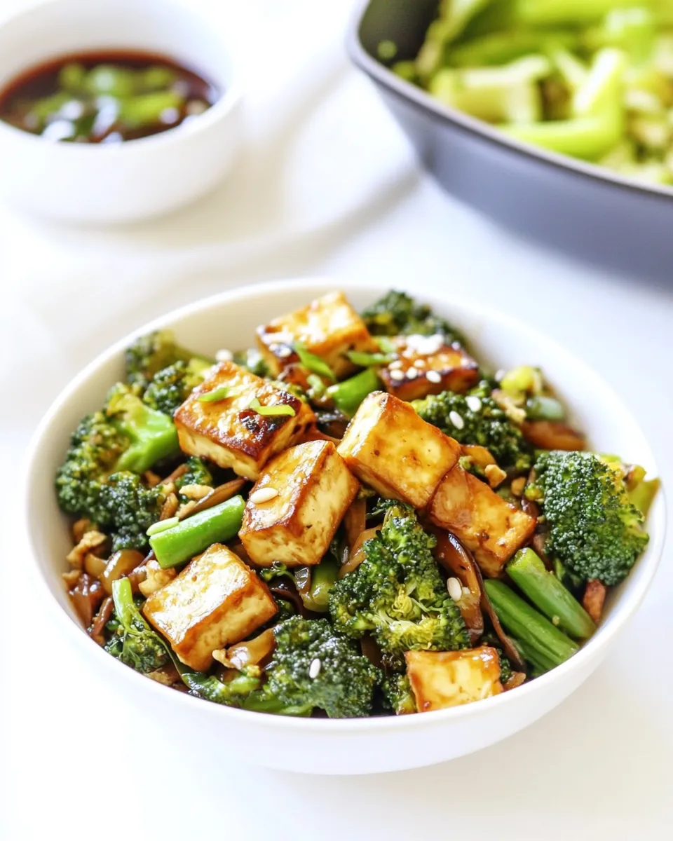 Delicious Broccoli Stir Fry with Crispy Tofu shot