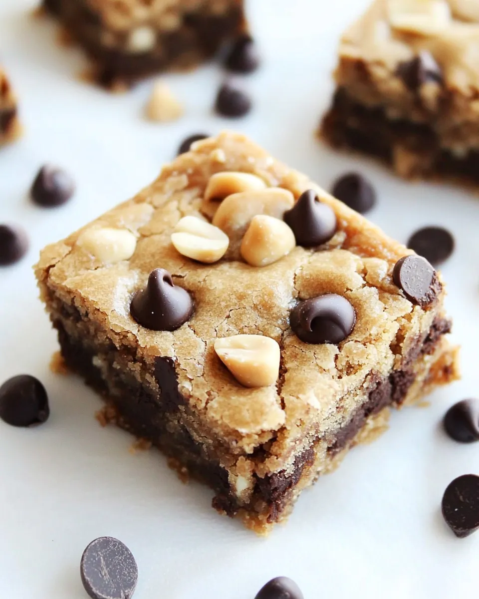 Easy Brown Butter Chocolate Chip Hazelnut Cookie Bars food shot