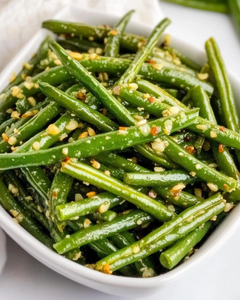 Quick Brown Butter Garlic Green Beans shot