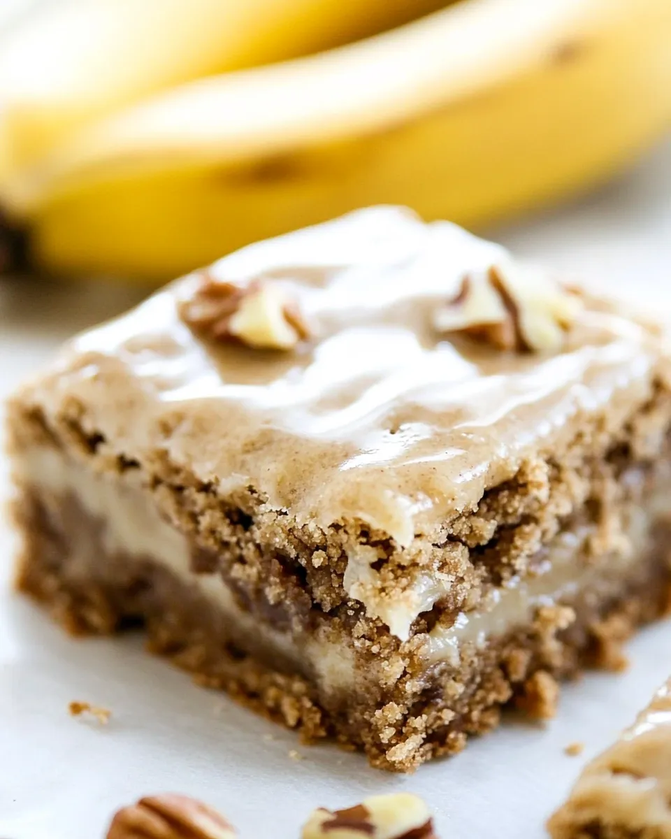 Delicious Brown Butter Glazed Banana Nut Blondies image