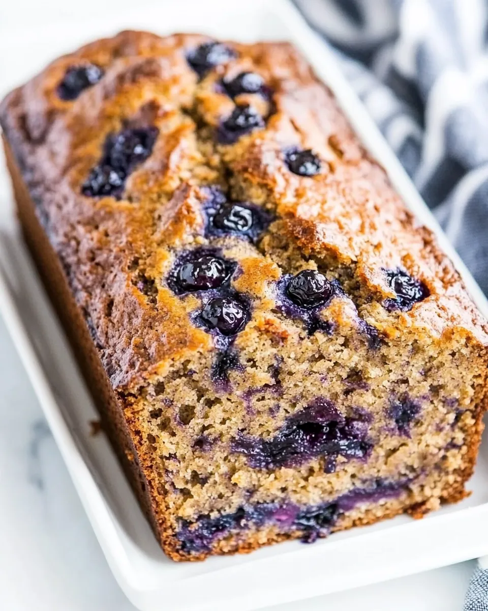 Homemade Brown Sugar Blueberry Banana Bread with Blueberry Butter photo
