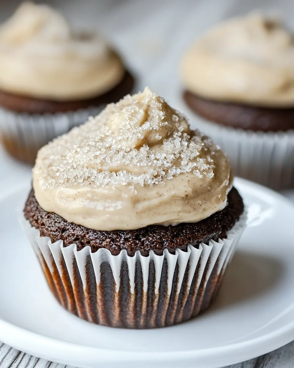 Quick Brownie Banana Bread Cupcakes with Brown Sugar Frosting. recipe image