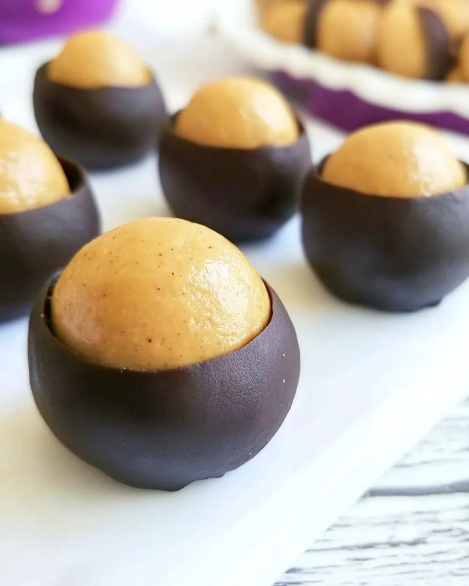 Easy Buckeye Balls (Peanut Butter Balls) recipe photo