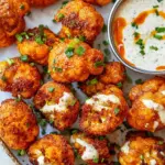 Easy Buffalo Cauliflower with Spicy Tahini Ranch. recipe image