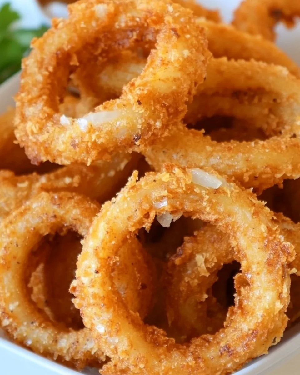 Delicious Buffalo Onion Rings shot