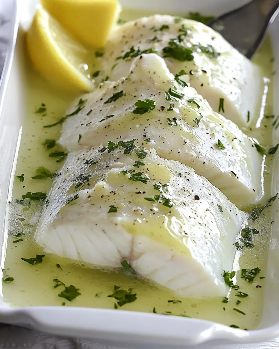 Savory Butter Poached Fish shot