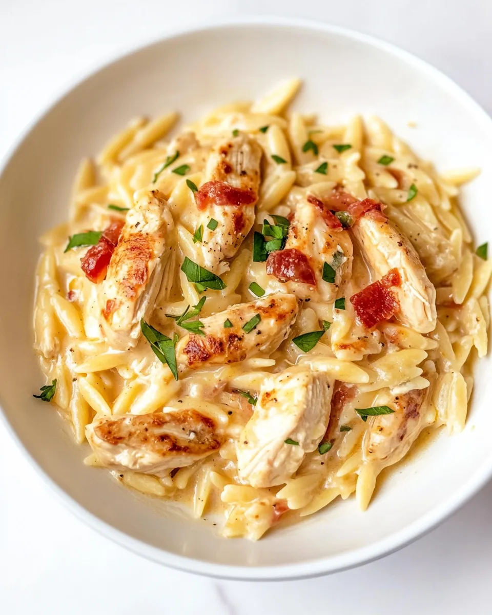 Delicious Cajun Chicken Orzo shot