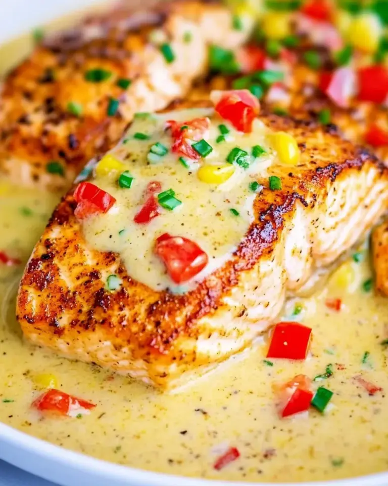 Easy Cajun Salmon with Creamy Parmesan Sauce photo