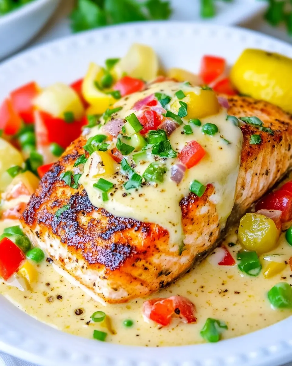 Delicious Cajun Salmon with Creamy Parmesan Sauce image