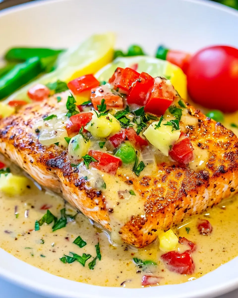 Classic Cajun Salmon with Creamy Parmesan Sauce shot